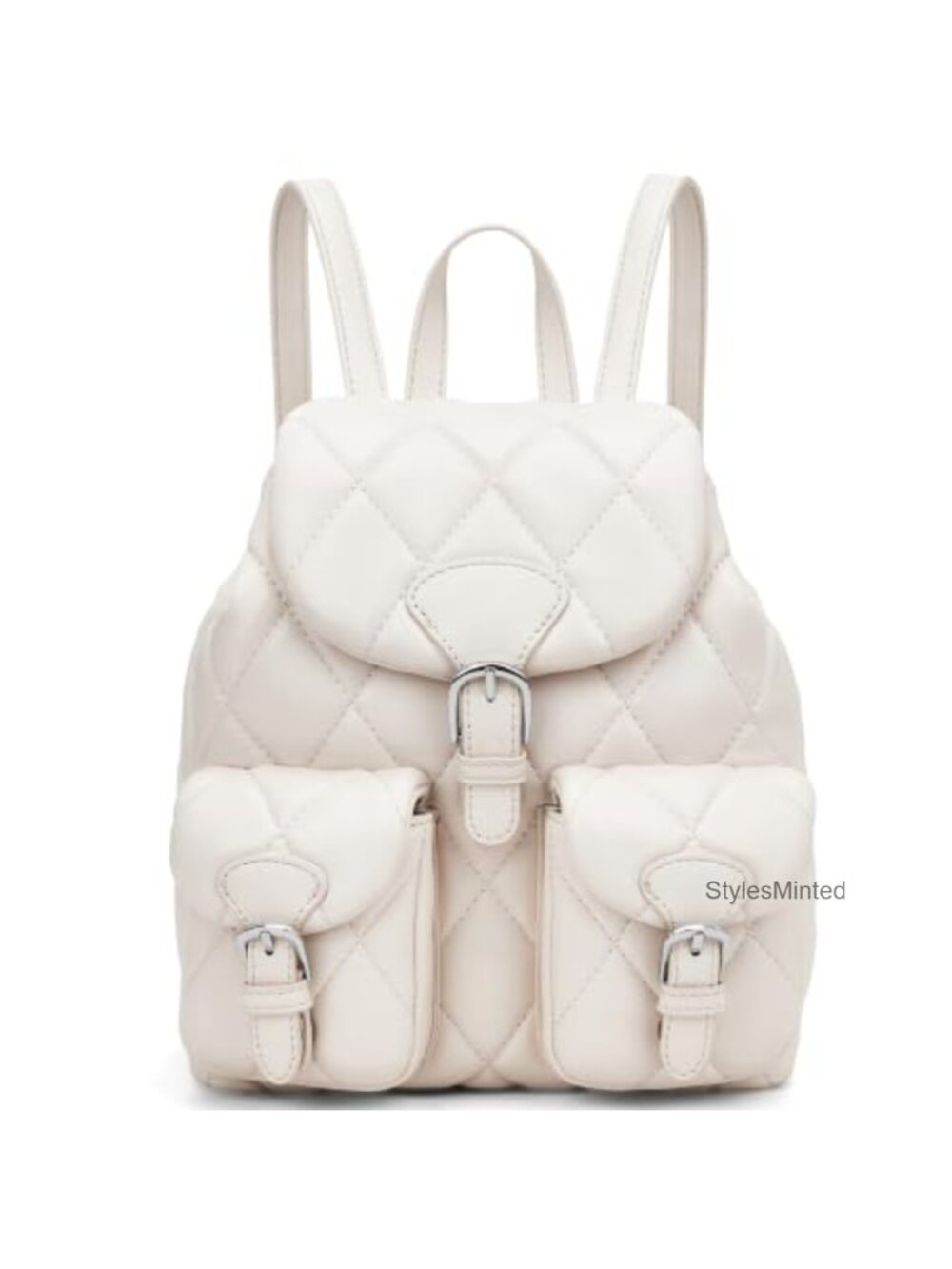 Small Quilted Faux Leather Backpack Purse Mini Travel Daypack